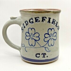 Dan Harvey Salt Glazed Pottery Coffee Mug Cup RIDGEIELD CT Used